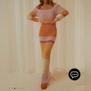 Pink stripe crochet maxi peppermayo exclusive love ride